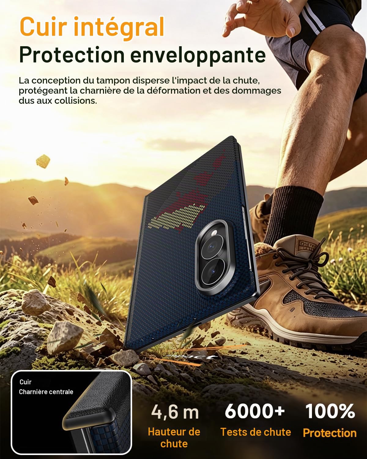 memumi Coque magnétique en Fibre d'aramide pour Samsung Z Fold 8