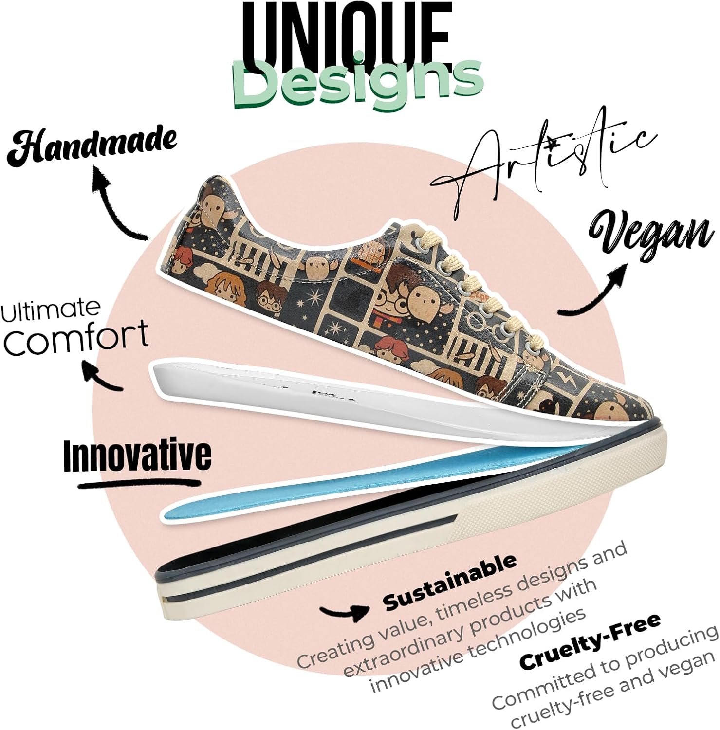 DOGO Vegan Leather Sneakers for Women - Handmade and Unique Fashion Sneakers for Women - Image 4