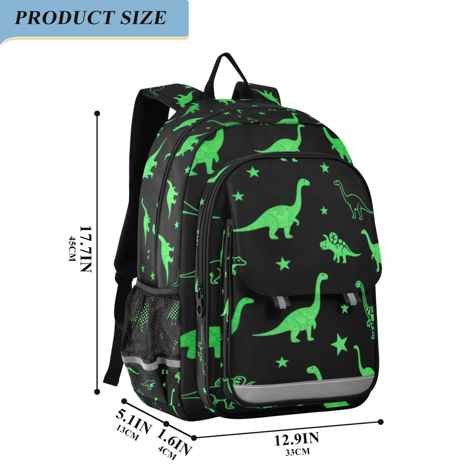 GuoChe Zaino scuola per bambini dinosauri luminosi