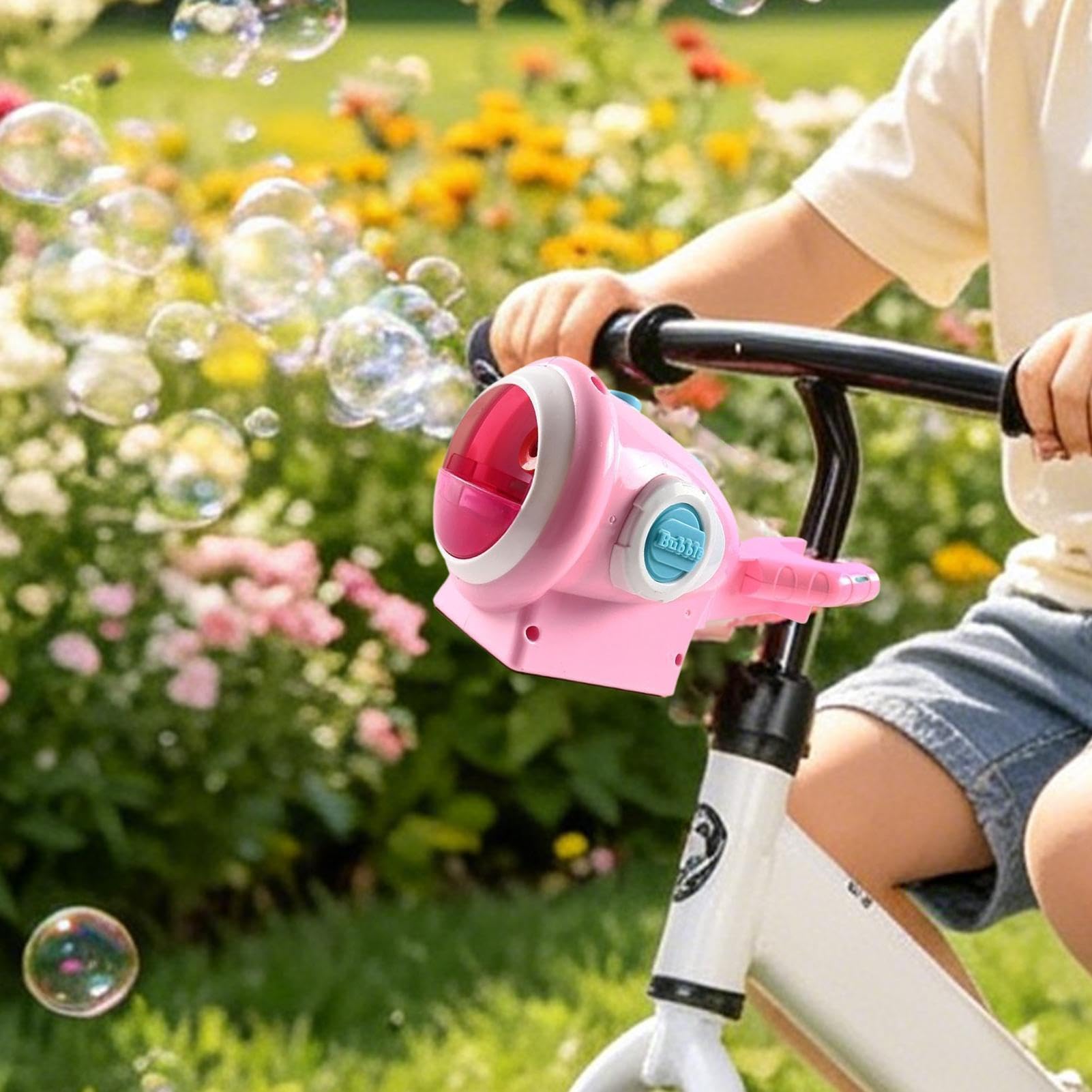 Macchina automatica per bolle di sapone, supporto per bicicletta con alta | Macchina per bolle di sapone per bicicletta, giochi all'aperto, giocattolo per ragazze
