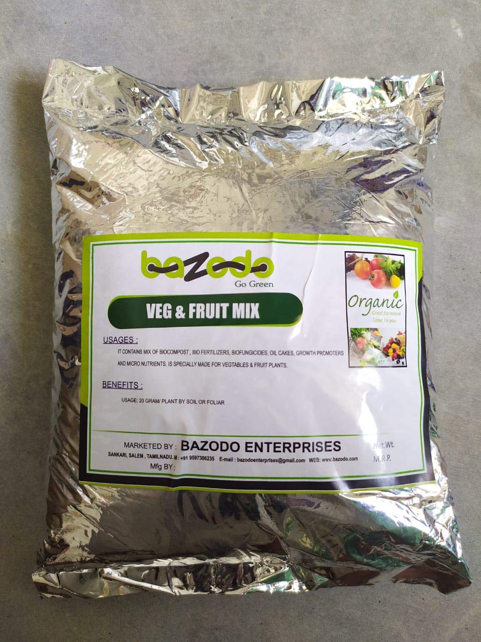 Bazodo Organic Veg and Fruit Mix Fertilizer for Vegitables and Fruit Plants - Pack of 1Kg - 1 No (B083HLPW2L) Amazon Price History, Amazon Price Tracker