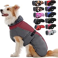 Vista 20 de IECOii - Abrigo extracálido para perro, chaqueta reflectante ajustable, invernal, suave, cuello alto, hebilla, forro de vellón, para clima frío