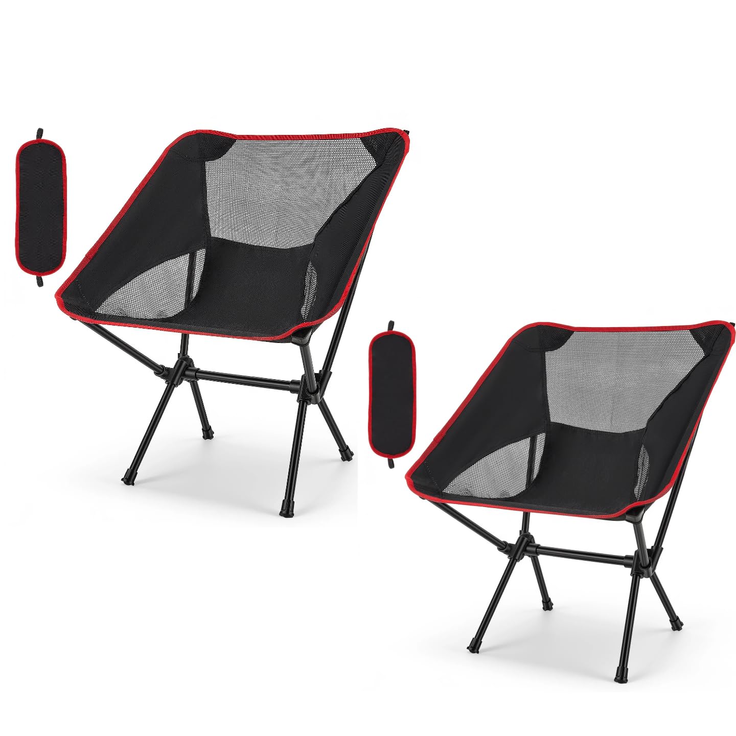 Rhyvorax Folding Beach Chair, Portable Compact Camping Lightweight Chair Under 1kg, Aluminum Frame Oxford Fabric, Tool-Free Setup, Supports 100kg/220lbs, Beach Outdoor Hiking Travel Backpacking Seat