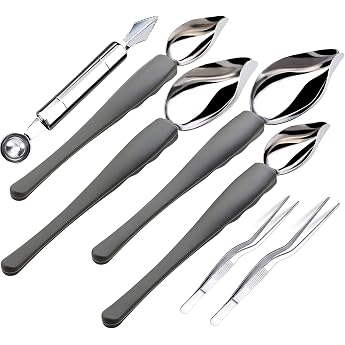 Nuyoah Decorating Spoon Stainless Steel Decorative Spoon Sauce Spoon Decorative Spoon Set Chocolate Spoon Spoon for Decorating Pencil Spoon Decorative Spoon 7 Pieces for Cake Decoration DIY