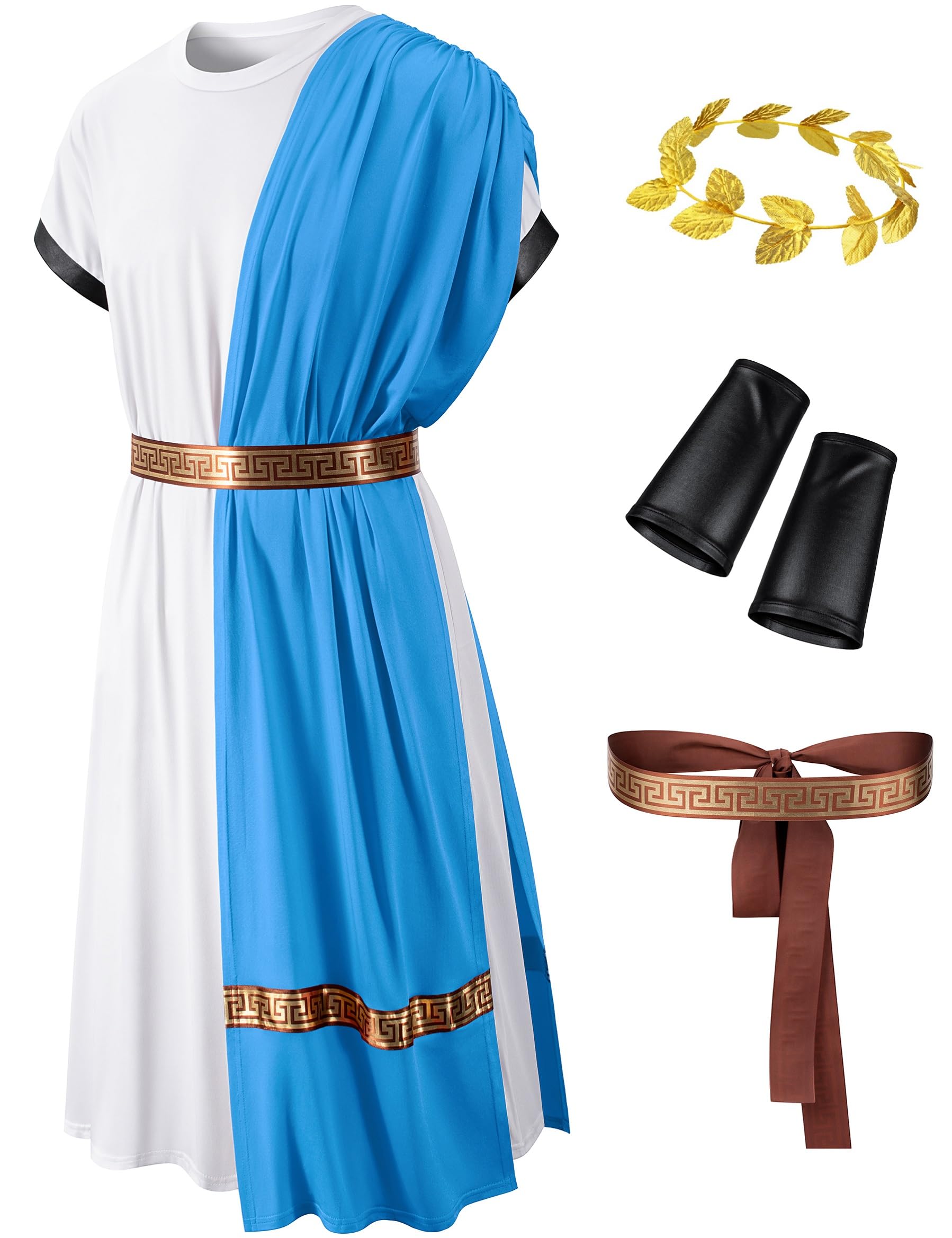 TOKYO REVENGERS Adult Toga Costume Roman Robe Greek God Outfit Halloween Cosplay Costume Accessories Set(Blue M)