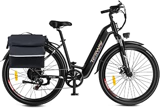 TESWAY 27.5" Electric Bike【BAFANG Motor】 500W/750W Powerful PAS Assisted Ebike【Upgraded Adjustable STEM】 48V 12AH Long Range Ultimate Commuter E-Bike, 40KM/H Step-Thru City Electric Bike for Adults