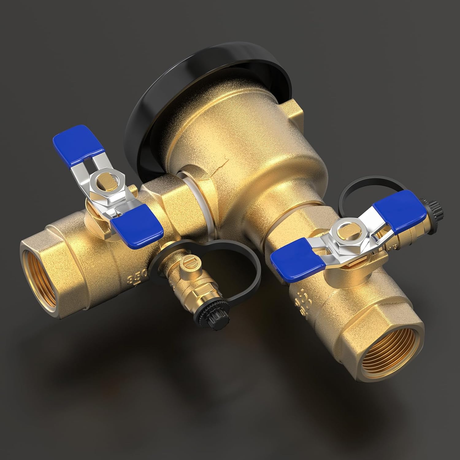 GASHER 3/4" Pressure Vacuum Breaker Assembly for 720A, Brass Irrigation Backflow Preventer, Max 400 PSI Back Siphon Valves for Irrigation System