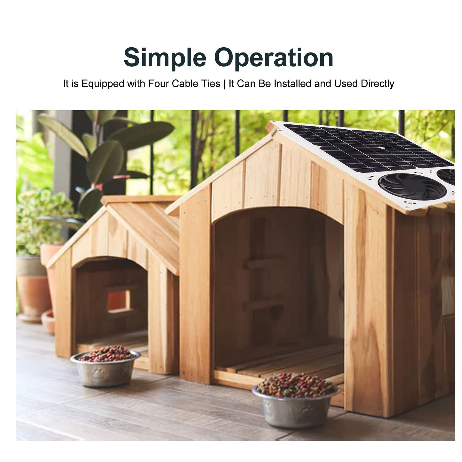 Solarpanel-Ventilator-Set, Effiziente Belüftung für Hühnerställe, Gewächshäuser, Schuppen, Tragbarer Solar-Entlüftungs-Doppelventilator für den Außenbereich