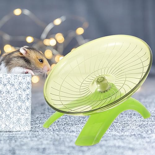 Miniatura 2 de POPETPOP Rueda de ejercicio para hámster, platillo volador, rueda de ejercicio silenciosa para ratas de plástico, para correr, correr, jaula de