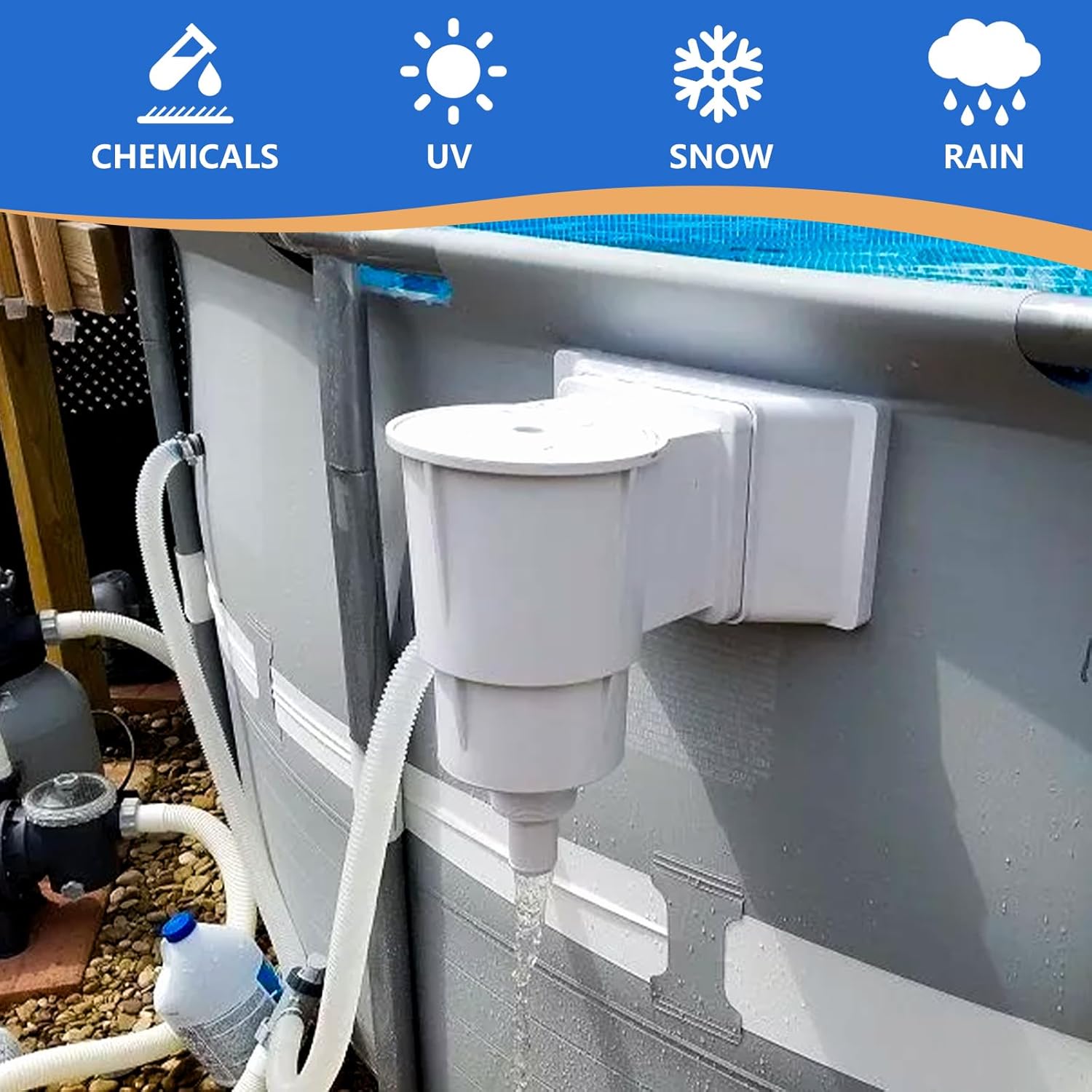 1.5 Inch x 3ft Pool Skimmer Hose Replacement for Intex Above Ground Pool, Pool Skimmer Pump Transfer Hose # 10531 25016-2 Pack