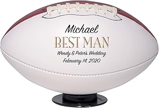 Personalized Custom Football Wedding Gift, Groomsman, Best Man, Bridesmaid, Ring Bearer Keepsake Gift (Best Man)