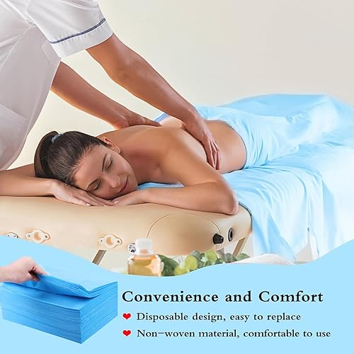Vista 29 de MRJ Sábanas desechables rosas para mesa de masaje, 50 piezas de 31 x 71 pulgadas, fundas de cama de masaje de tela no tejida transpirable para spa