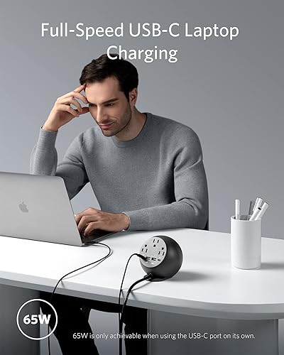 Miniatura 5 de Anker Estación de carga magnética de escritorio (MagGo), cargador inalámbrico magnético 637 para iPhone 1312, regleta de alimentación 8 en 1 con 3