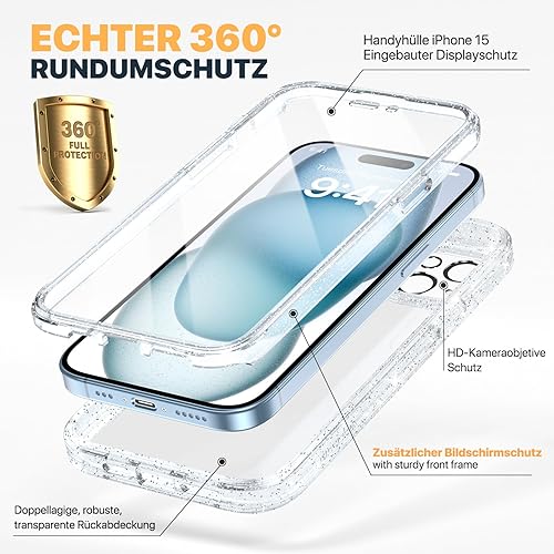 Miniatura 2 de Diaclara - Funda resistente de cuerpo completo con protector de pantalla sensible al tacto y antiarañazos, con protector de lente de cámara, para