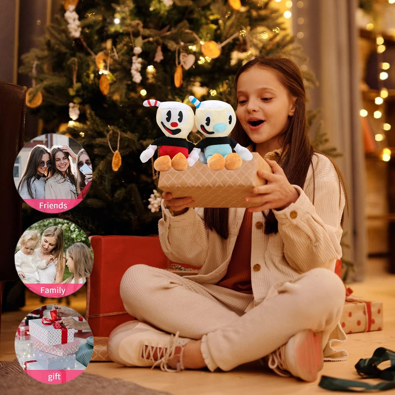 Cuphead Plush Mugman Game Doll Toys, 9.8 inch Adventure Mecup and Brocup Soft Stuffed Plushie for Kids Birthday Gift (Red+Blue) : Toys & Games