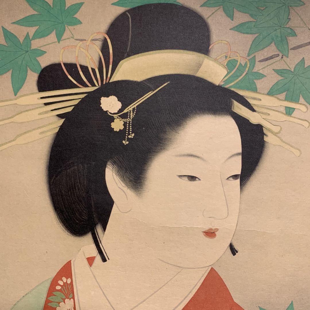 上村松園　美人画　掛け軸 上村松園の美人画 掛け軸 買取 - 掛軸買取 古美術永澤