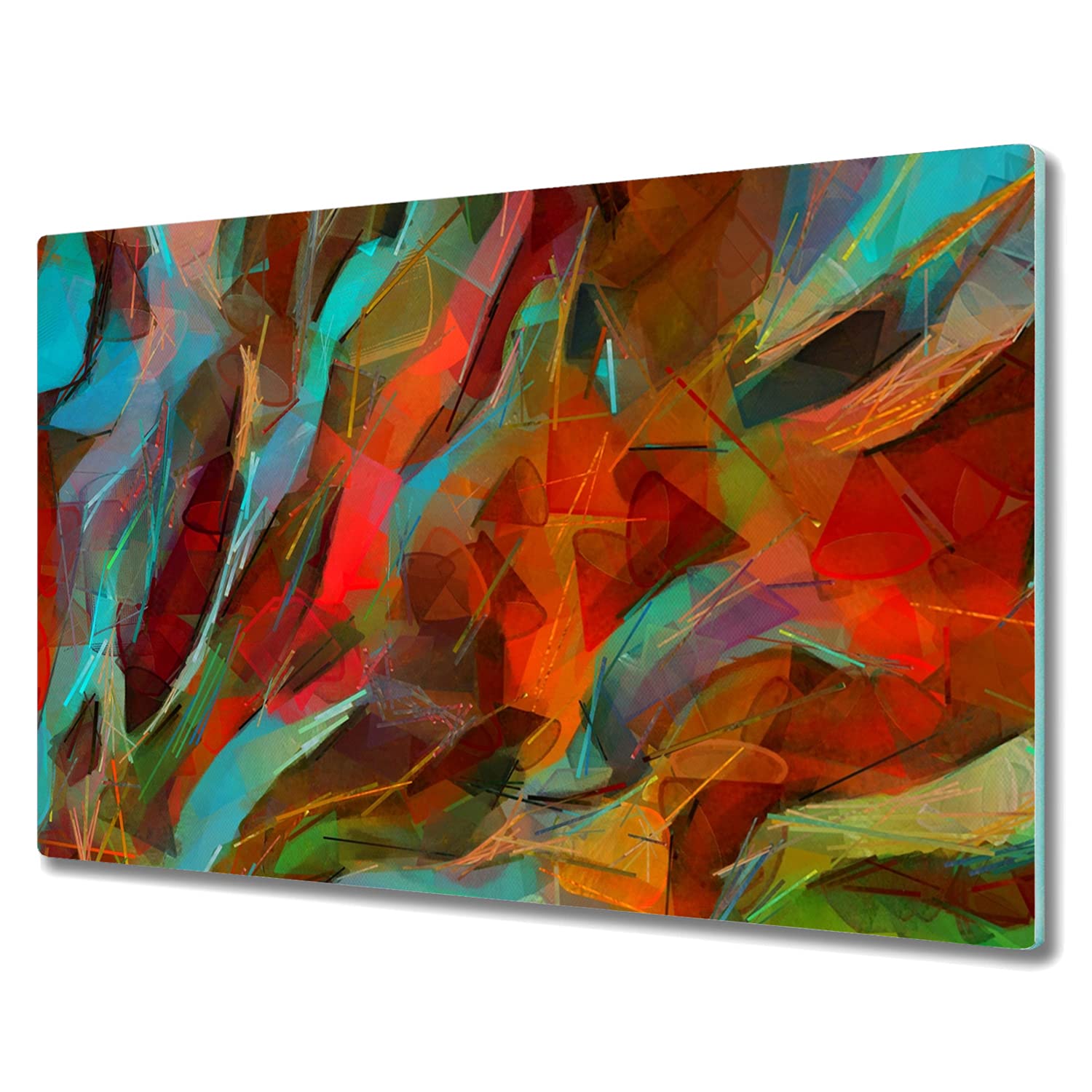 Protection plaque induction premium en verre trempé 80x52cm avec impression artistique