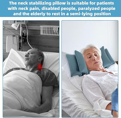 Miniatura 5 de Almohada estabilizadora de cuña para el cuello para dormir para mantener la cabeza recta, almohadas de posición de cabeza de cuña para ancianos,