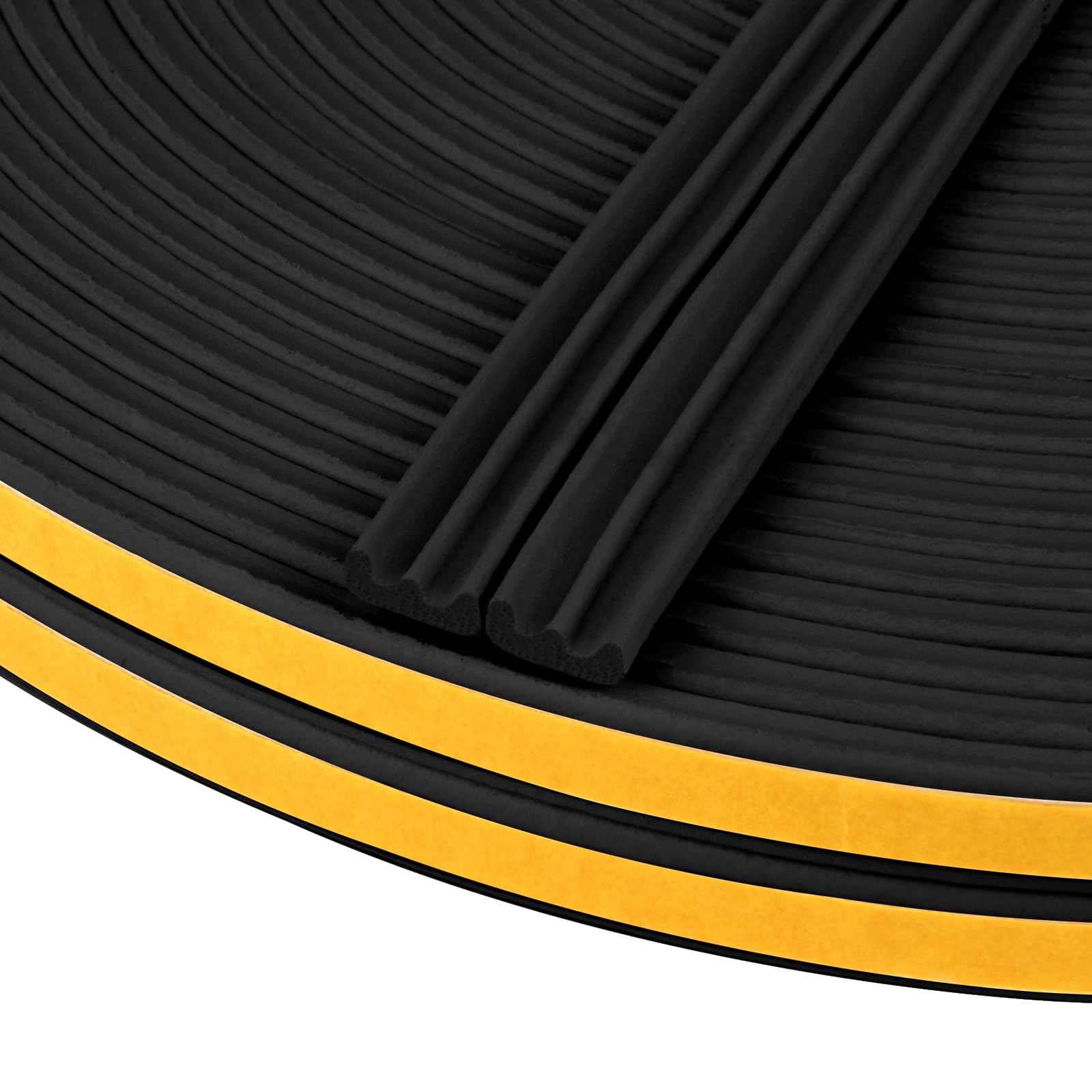 Flintronic Cinta Selladora Espuma, 2 Rollos 10m*9mm*4mm, Tipo E, Negro | Alta Elasticidad, Autoadhesivo, Adhesivo Fuerte, Recortable, Resistente al Viento, Insonorizado, A prueba de colisiones