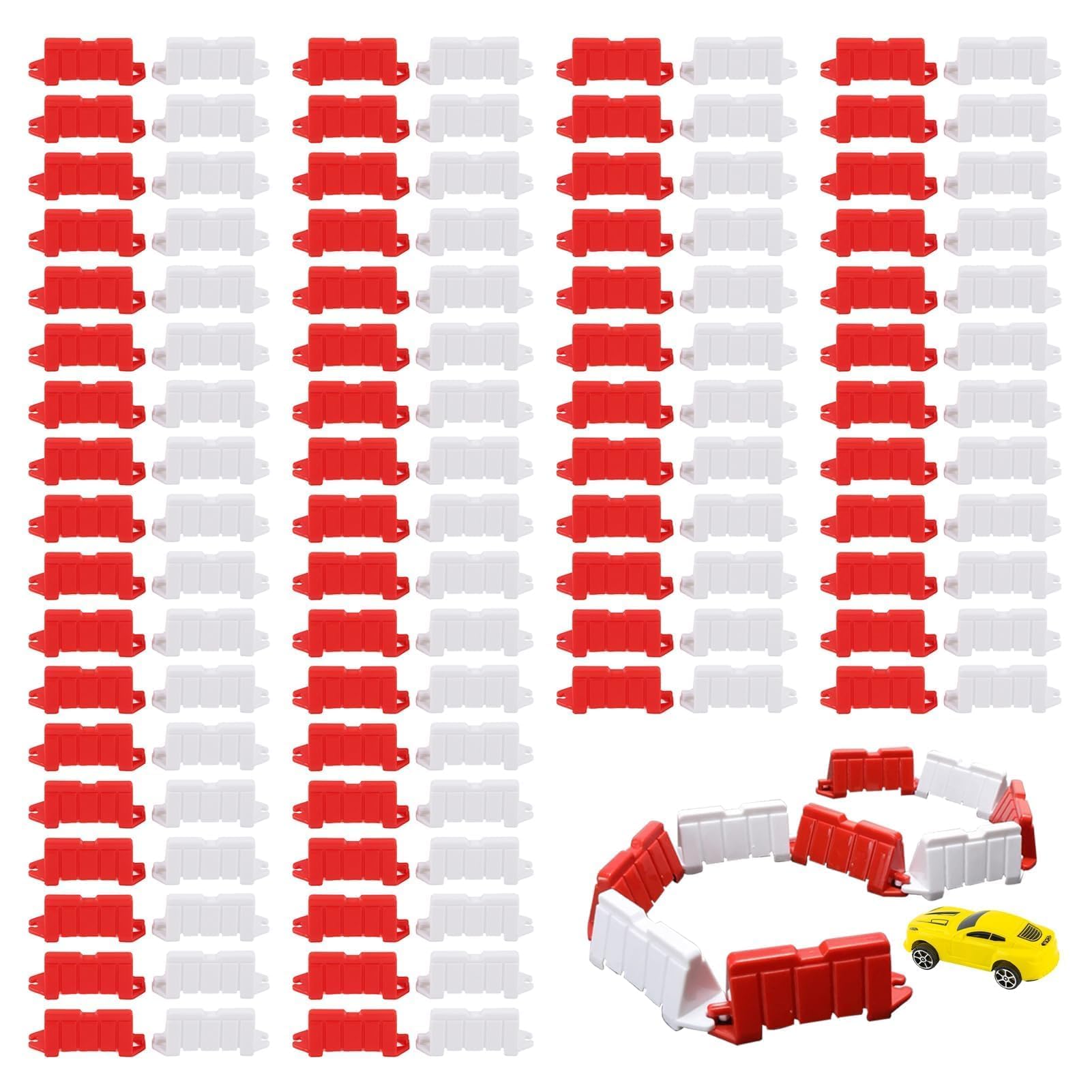 120Pcs RC Car Barrier, RC Drift Race Track Road Barrier, Universal Remote Controlled Car Racing Track Road Barriers Remote Control Vehicles Drift Field Fence Runway Decorative Accessories