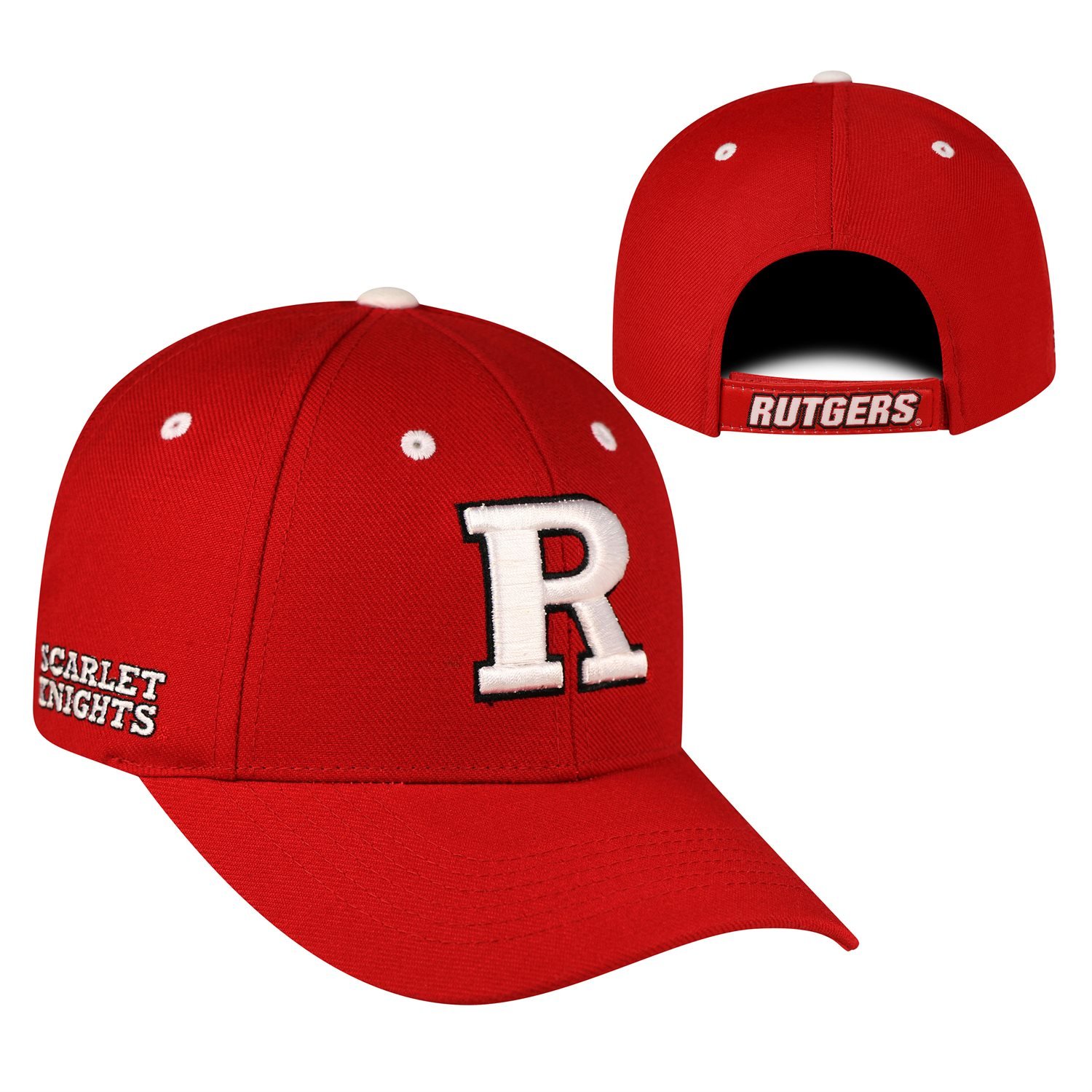 Top of the World Rutgers Scarlet Knights Men's Velco Adjustable Team Color Triple Threat Icon Hat, Adjustable