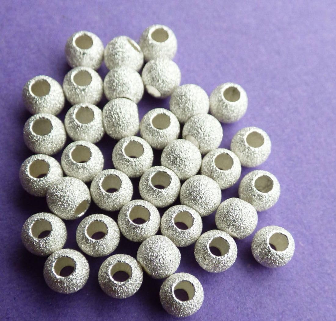 20pcs Adabele Authentic 925 Sterling Silver 4mm (0.16 Inch) Small Tiny Sparkle Stardust Round Loose Beads Spacer for DIY Craft Jewelry Making SS144 - Image 4