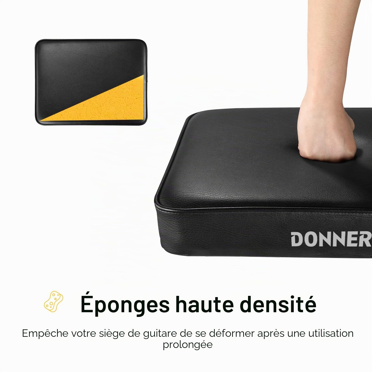 Donner Banc d'éponges réglables à Haute densité pour Clavier Design antidérapant Noir
