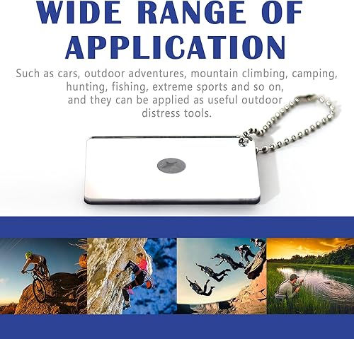 Miniatura 5 de 2 piezas de espejo de señal reflectante de supervivencia de 2 x 3 pulgadas, espejo de emergencia multifuncional para exteriores, espejo de rescate