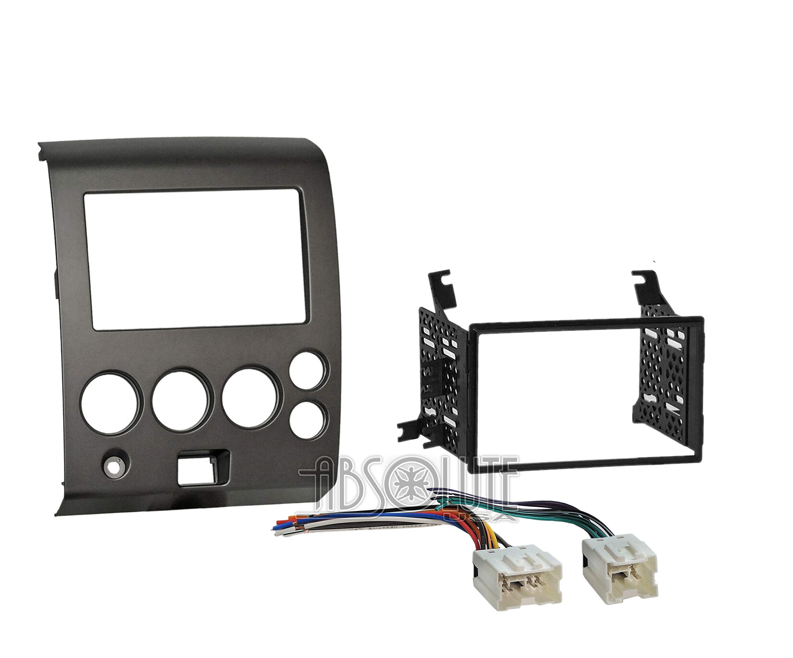 Absolute USA ABS99-7406 Fits Nissan Titan 2004-2005 Double DIN Stereo Harness Radio Install Dash Kit