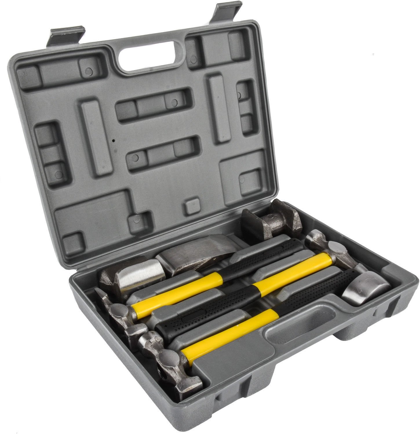 TSX TOOL Kit 7 Pièces Marteaux et Tas de Carrossier Manches en Fibre Réparation Débosselage Carrosserie Auto