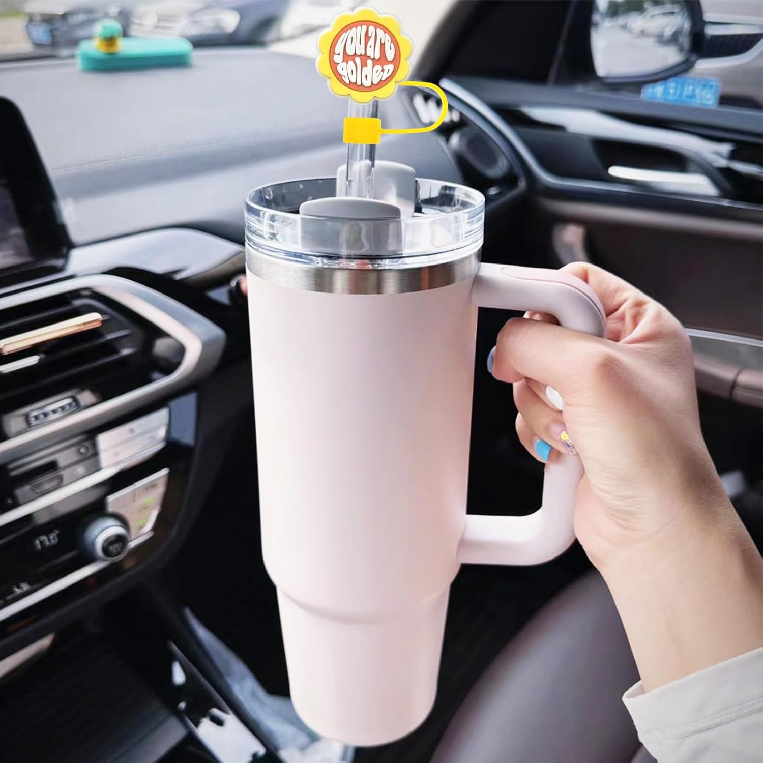 Straw Toppers for Stanley Cup 100PCS Random Different Straw Covers Cap for Tumbler Bulk Cute Funny Stanley Cup Accessories fit 0.4in/10mm and 30&40 Oz Stanleys Tumbler Straws Protector for Party gifts