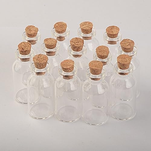 Miniatura 3 de Frascos de vidrio pequeños con tapa de corchos, mini botellas de vidrio vacías de 0.2 fl oz, frasco de 100 unidslote (0.2 fl oz-18 x 40 x 12.5)