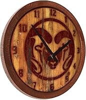 Vista 448 de The Fan-Brand NCAA Oklahoma Sooners: Faux Barrel Top Wall Clock Sports Team Bar Sign Décor - Home Man Cave, Party Decoration - Made On Demand