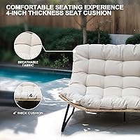 Vista 3 de Crestlive Products Outdoor Loveseat, 2 Seater Outdoor Couch with Soft Cushion, All-Weather Boho Rattan Patio Furniture for Balcony, Poolside