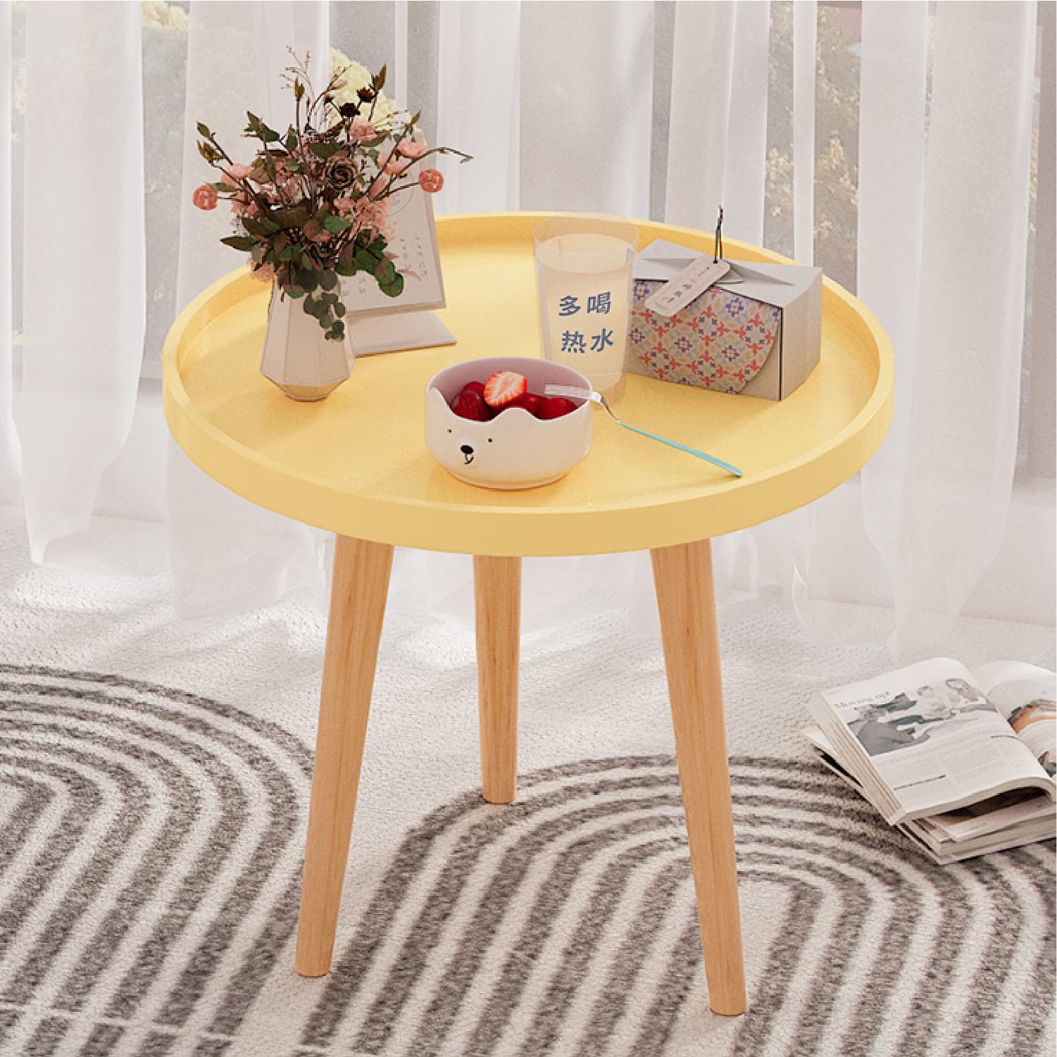 WestUx Moderne luxe ronde salontafel, minimalistische bijzettafel set van 2 tv-standaard met opberglade voor kleine appartement woonkamer, A WestUx Moderne luxe ronde salontafel, minimalistische bijzettafel set van 2 tv-standaard met opberglade voor kleine appartement woonkamer, A