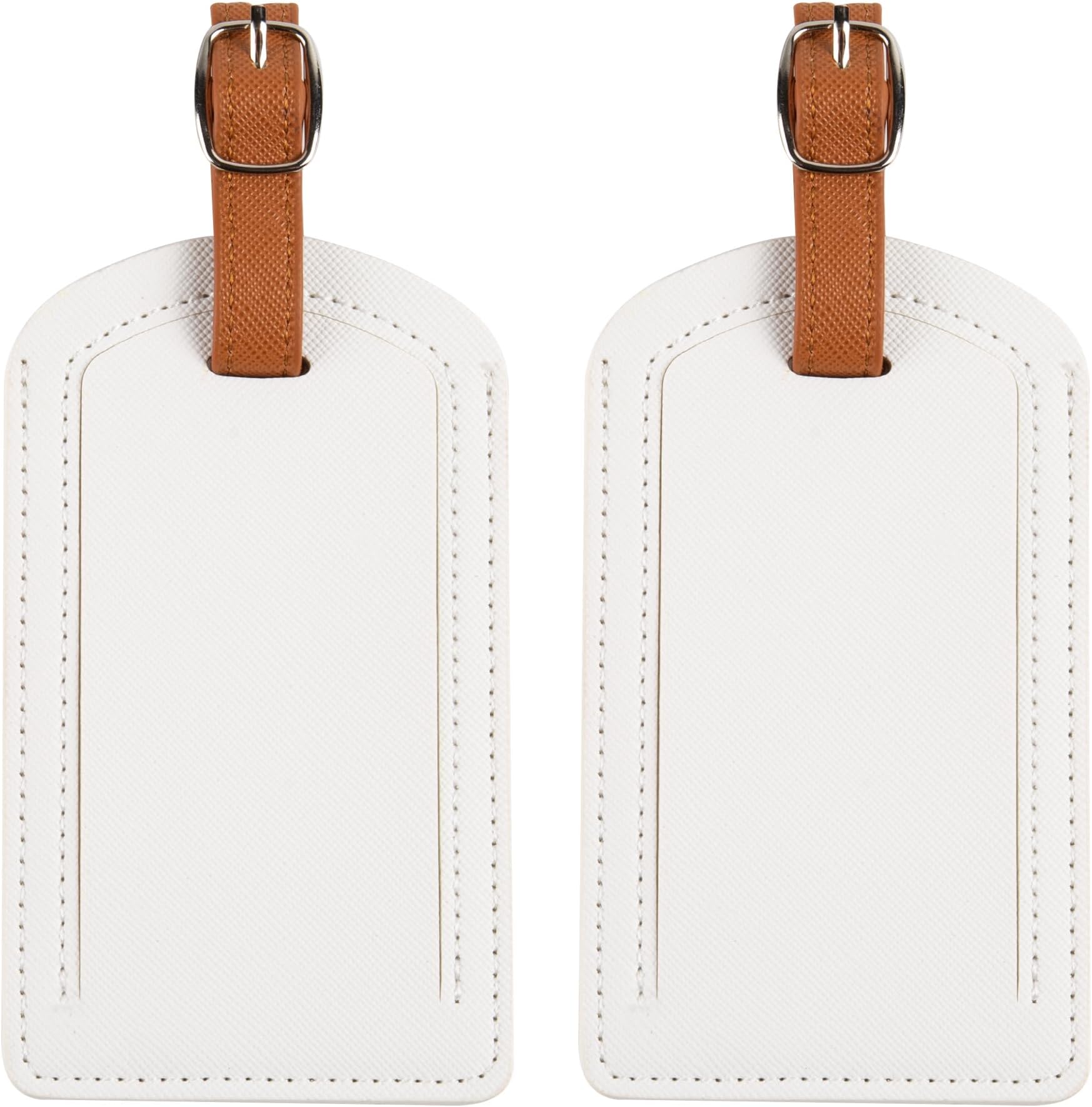 Adventure GoodsPremium Colored Luggage Tags for Luggage, Travel Bags and Suitcases by Adventure Goods - White (Pack of 2)