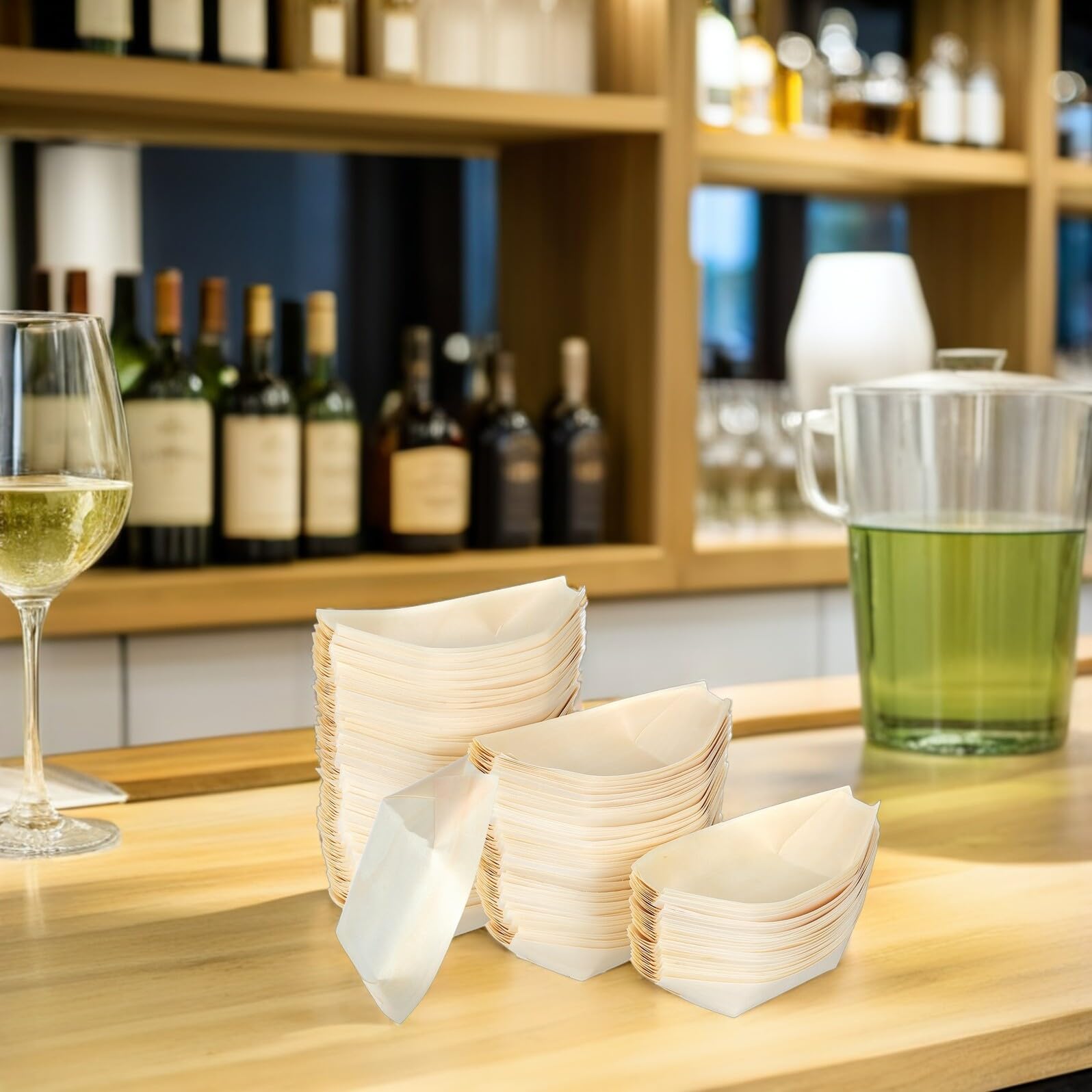 VANZACK Plateau à Sushis Japonerie en Bois de Bateau 135 CM 250 Pièces Assiettes de Service pour Sashimi et Amuse-Bouches Vaisselle Traiteur pour Réceptions et Apéritifs