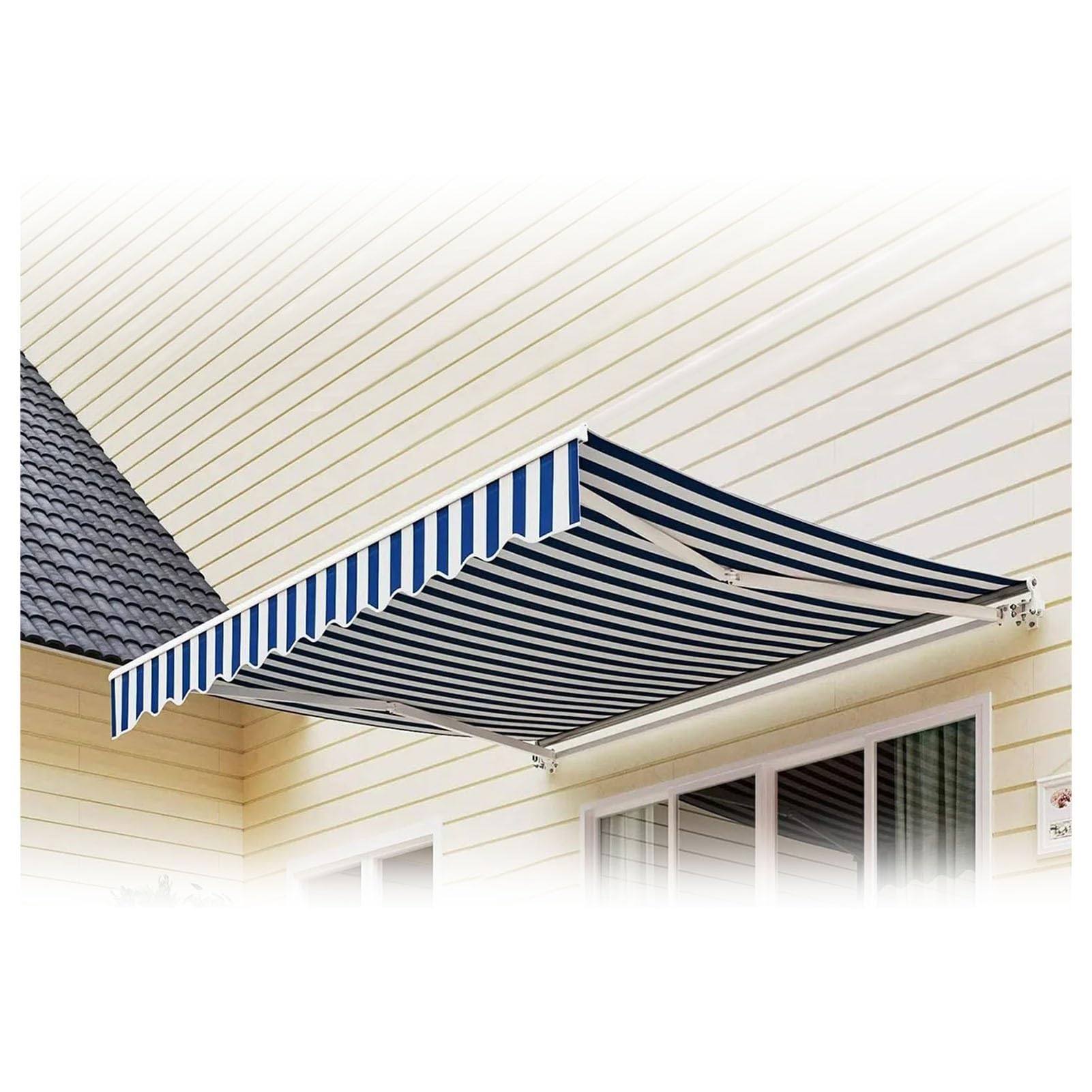 ZFUCMAYL Retractable Awnings Fabric,Frameless,Replacement Canopy Top Cover Canvas,Polyester Replacement Canvas for Courtyard Balcony Shop Cafe Deck(9.8x6.5ft)