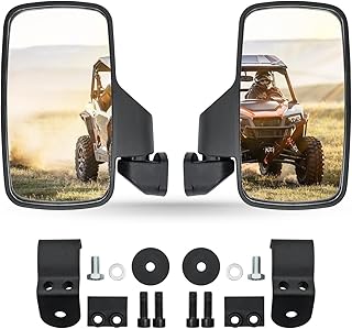 RANSOTO Ranger Side Mirrors, UTV Rear View Mirror Compatible with Polaris Ranger XP 500, 570, 900, 1000, Ranger Diesel, ETX/EV, General 1000, Can-Am Defender, Maverick Trail