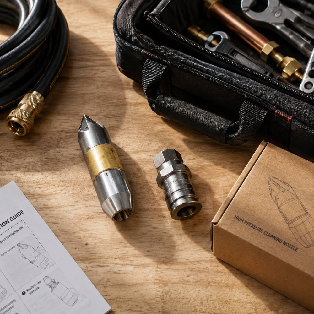 Buse curage canalisation pour propriétaires, installation G1/8 facile