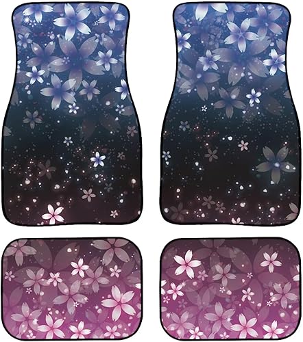 Miniatura 32 de Coloranimal Alfombrillas abstractas hippie para automóvil, 4 piezas, retro, años 60, 70, Groovy Daisy Hippy, alfombrillas universales para la Patrón
