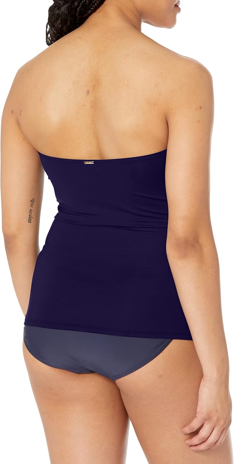 Anne Cole Women's Anne Cole Women's Twist Front Shirred Bandeau Tankini