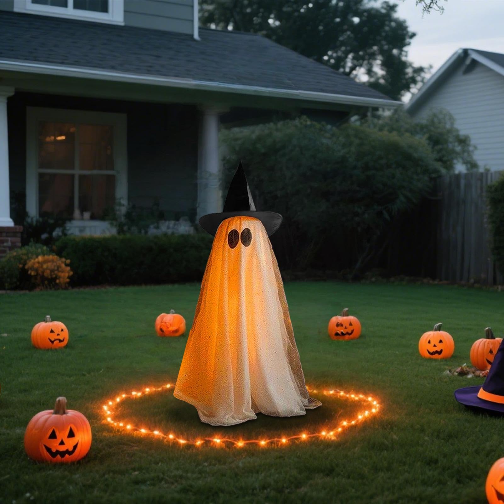 Halloween Duchy Dekoracje Jasne Halloweenowe Duchy Dekoracje Zewnętrzne | Świąteczne Figurki i Akcesoria Imprezowe dla Domu, Ogrodu, Podwórka, Trawnika, Tarasu, Werandy i Na