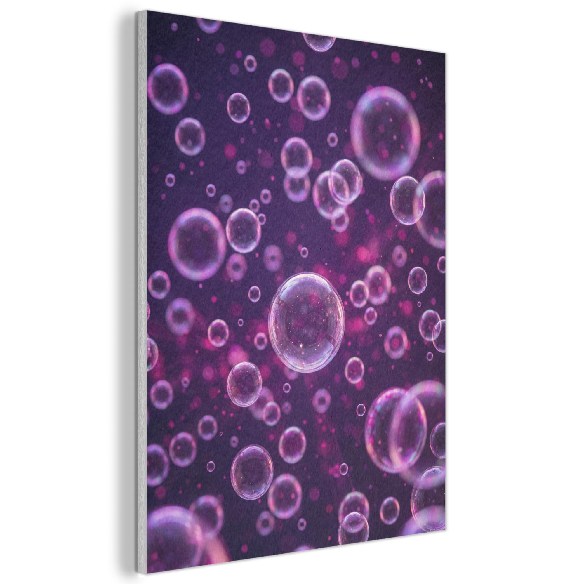 MuchoWow© Felt Panel 50x70 cm House Touch for Living Space Modern Visuals Decoration Wall Art Purple - Bubbles - Foam