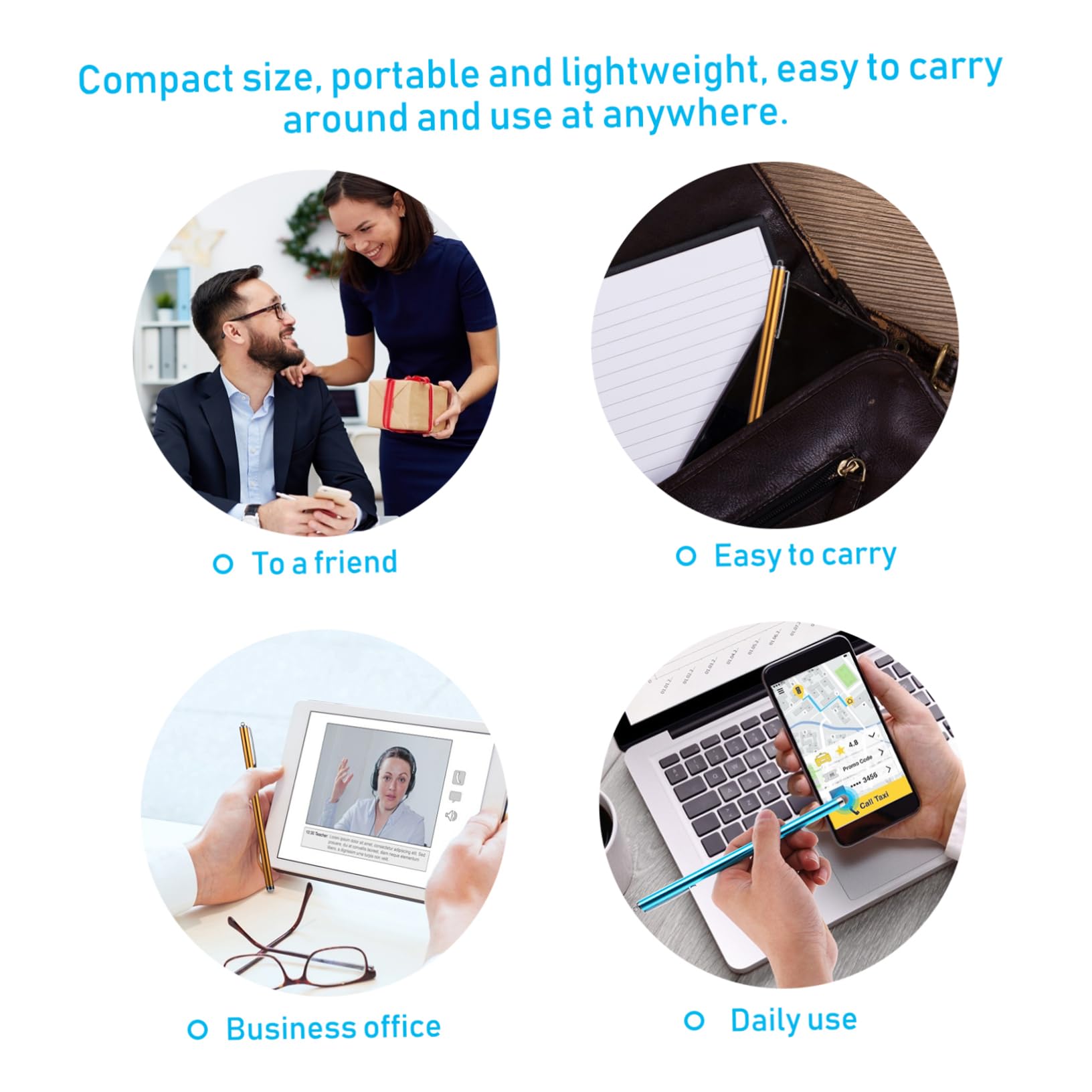 jojofuny 18piezas Lápiz Capacitivo para Pantallas Táctiles Stylus Pen para Teléfonos y Tabletas Reemplazable Diseño