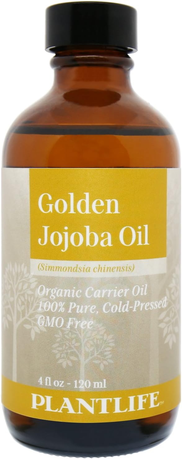 Golden Jojoba Carrier Oil, 100% Pure, Skin & Hair Care, 4 oz