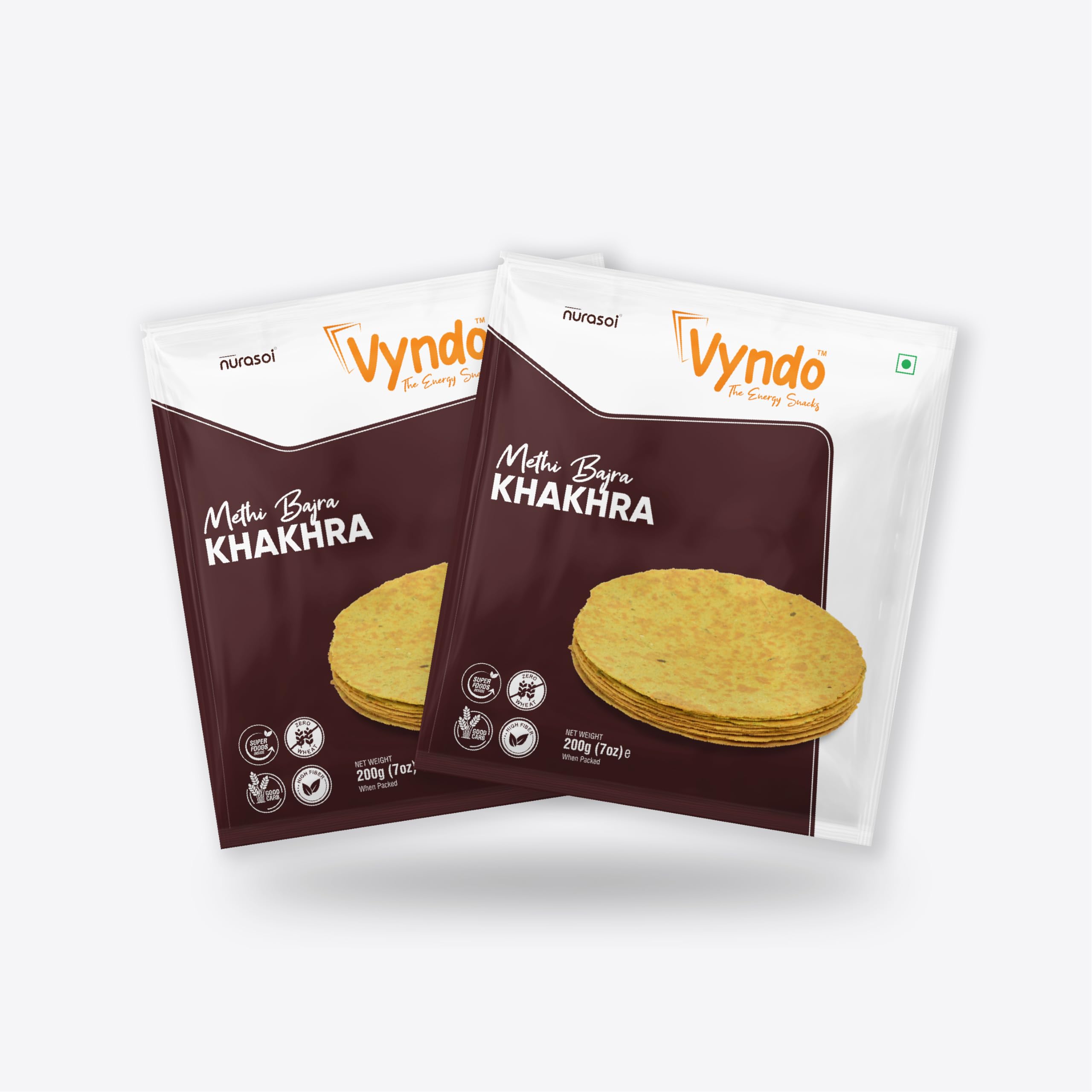 Vyndo Methi bajra Khakhra Combo of 2 pack (200 gm each), High protein and fiber, Gluten free, Healthy Snacks for Kids and Adults, Millet combo, No Palm Oil (B0D5BJQB3K) Amazon Price History, Amazon Price Tracker