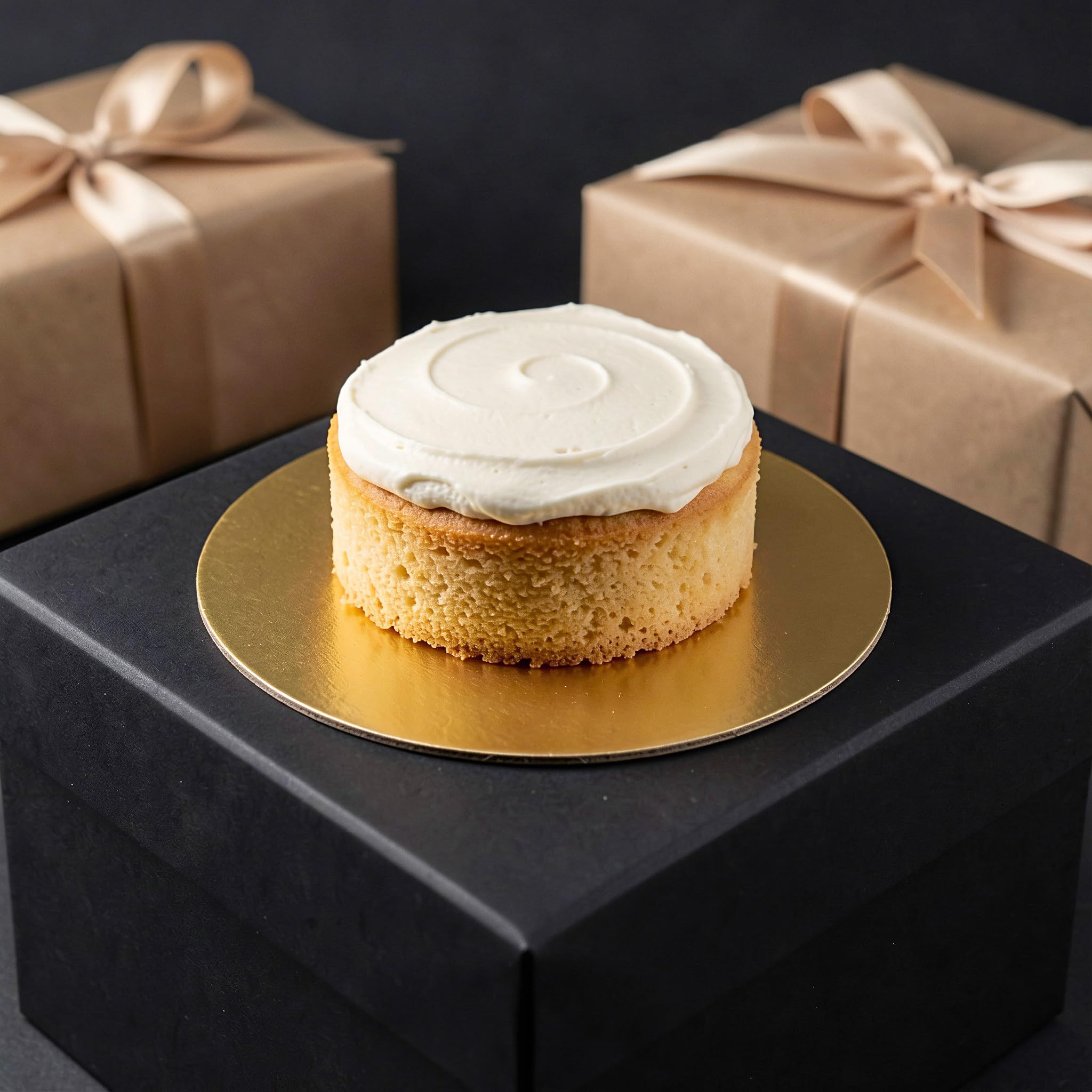 Zerodeko 50 mini plateaux à gâteaux ronds en carton doré de 10 cm de