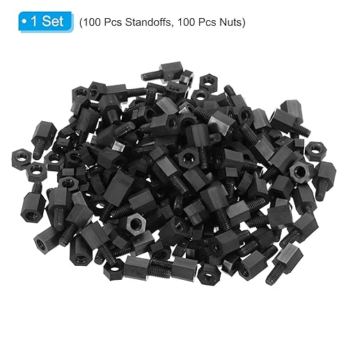 Miniatura 3 de PATIKIL M3 - Juego de 200 tuercas hexagonales de nailon para placas base, cajas de computadoras, placas de circuito, electrónica (0.236 pulgadas +