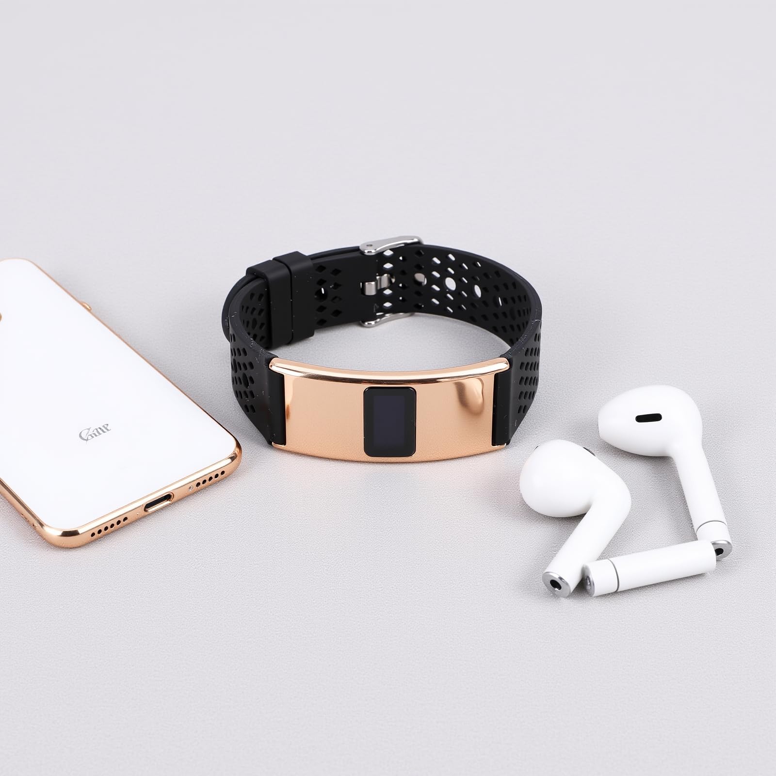 GOWENIC Pulsera Inteligente Ultra Delgada, Rastreador de Ejercicios a Prueba de Agua IPX8, Monitor de Sueño Ciclo Menstrual, Bluetooth5.3 con Múltiples Modos Deportivos para Mujeres (Gold)